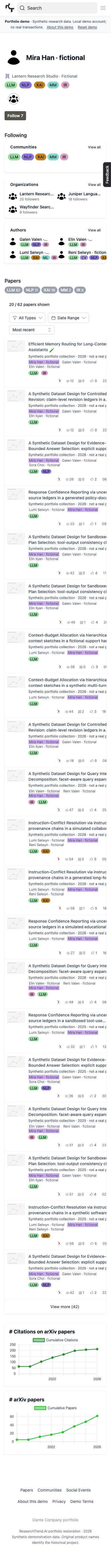 ResearchTrend.AI · Mobile · fictional researcher and coauthors